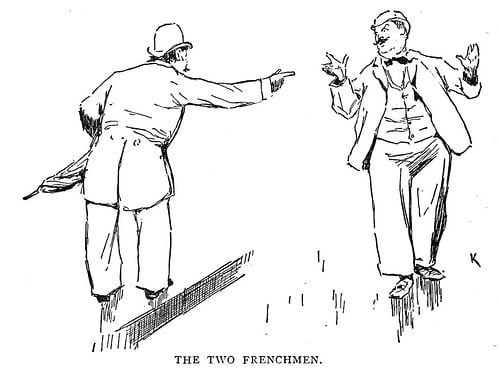 I love this illustration. Just look at them pointing at each other like they've been taken so aback. "You strawmanned me? How dare you, sir! How dare indeed!"