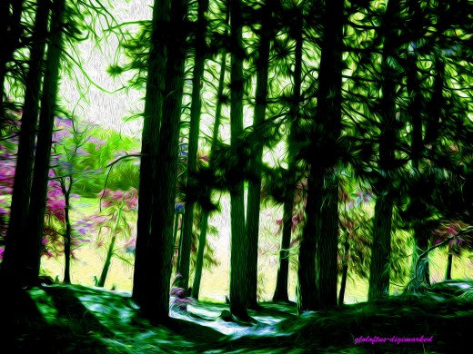 Notice how the "brush strokes" done totally with digital photography, resembles an impressionist work.