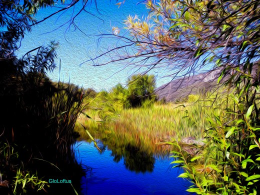 -Taken at Oak Glen, I really darkened and intensified the original image before using the oil paint feature. You must always remember to flatten your image before progressing to the next step. (It's done with a click, so don't be intimidated).
