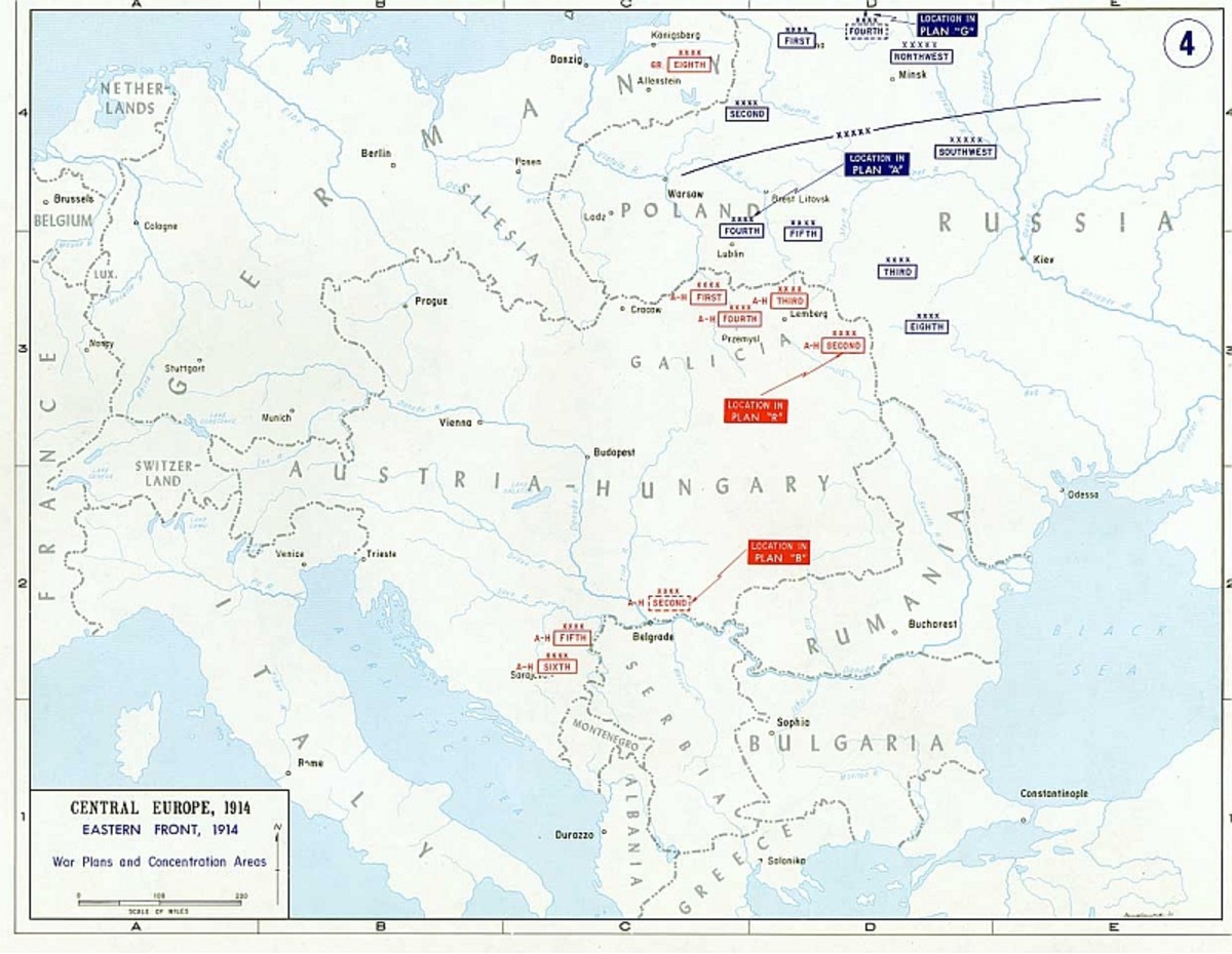 World War 1 Eastern Front Map
