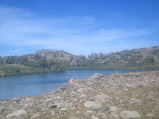 Winnemucca Lake, 1 mile East of Round Top L. Elephants Back in the background.