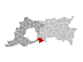 Map location of Overijse municipality in Flemish Brabant 
