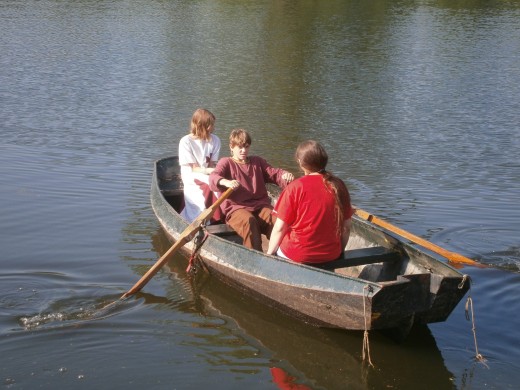 Boat on the moat. 