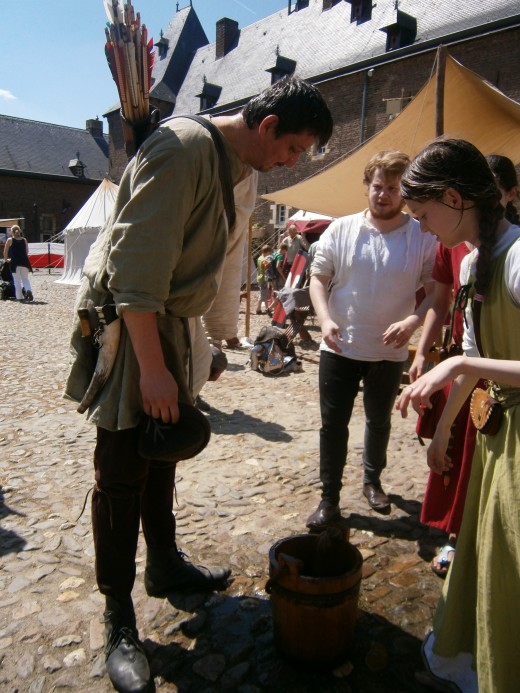 Medieval shower on a very hot day