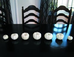 This pumpkin centerpiece is a perfect example of progression.