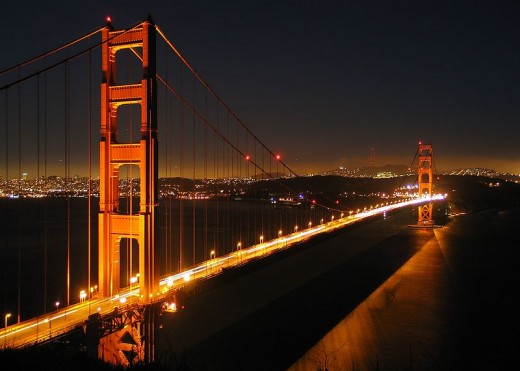One of the most beautiful places I've ever been to was the Golden Gate Bridge. 
