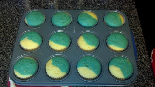 Our cupcakes straight out of the oven.
