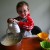 Mix the egg, potato, and water/butter mixture with the dry ingredients. Mix the egg, potato, and water/butter mixture with the dry ingredients.