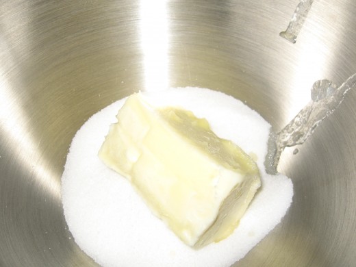 Mix butter and sugar. I never said it was a healthy, low-fat muffin!
