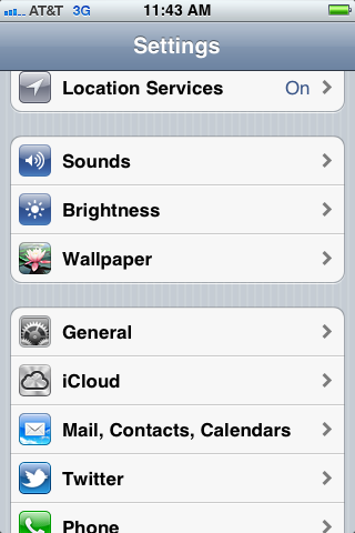 Tap "Mail, Contacts, Calendars."