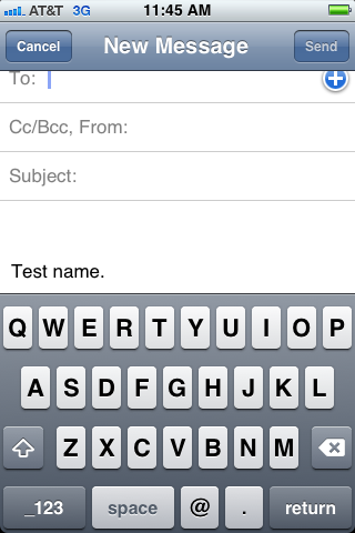 Your new signature appears at the bottom of the body of the message.