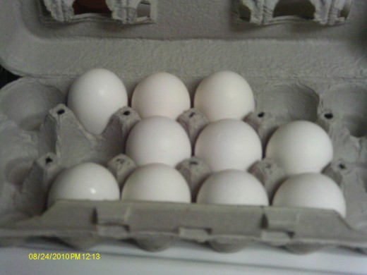 Ideally, chicken eggs are 'organic' or 'free range'.