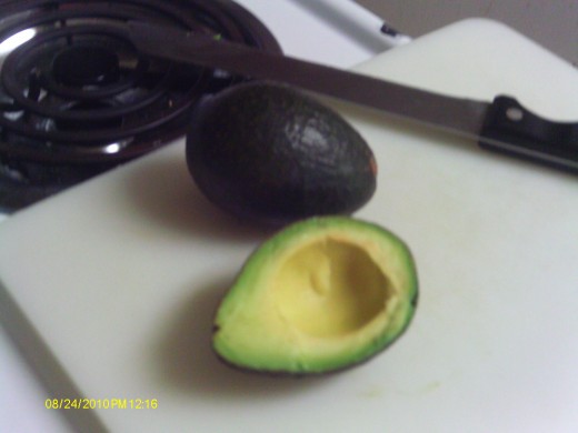 Choose an avocado that has a little give when you squeeze it.