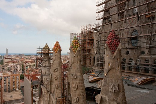 Close up of La Sagrada Familia