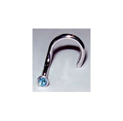 U-shaped nose ring with a lovely blue topaz stone