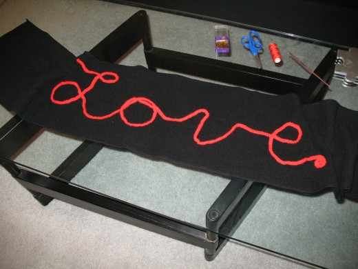 Materials used for 'Love' Scarf