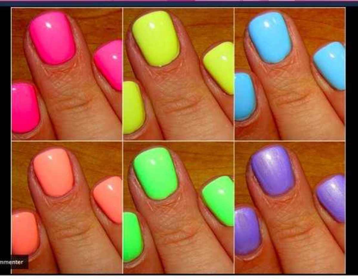 mixed color nail polish