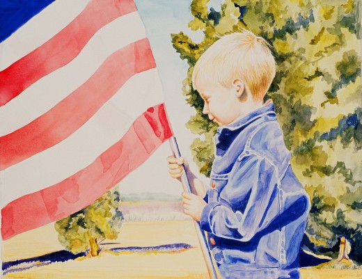 Liberty's Child, watercolor, 11 x 14"