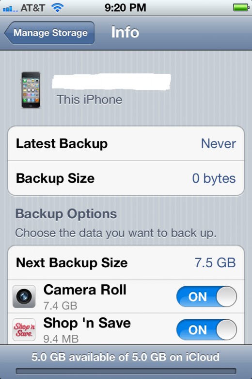 Turn on the backup functionality for any apps you want to back up.