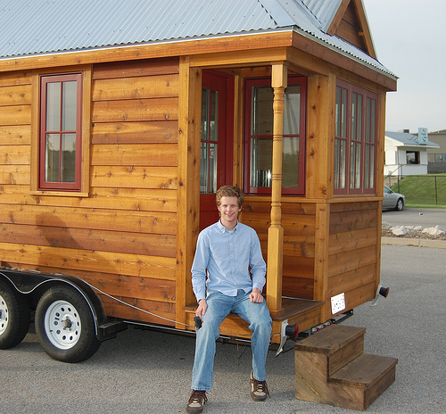 Build a tiny home like this one while in high school to save money on lodging costs for college and beyond.  Find and salvage materials and work in the summer to pay secondhand what you can't find for free.