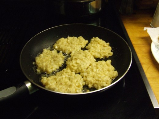 Pan fry in a heated and oiled skillet until golden brown.