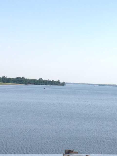 The view from atop Alum Creek Dam.