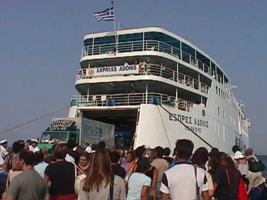 This is the ferry that took us from Rafina, Greece to the Cycladic island of Mýkonos.