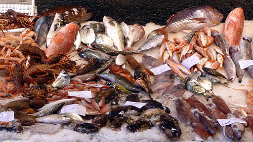 Seafood in an Italian market