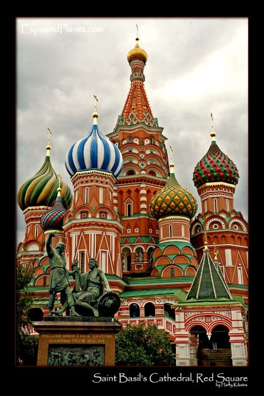 Famous Place in Russia: The Saint Basil at the Red Square