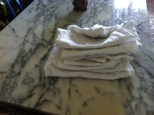 Pile of old cloth rags