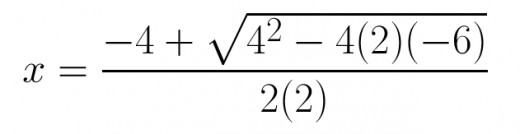numbers plugged into variables