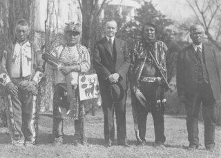 Members of Cherokee Nation and Federal Government during a treaty agreement.