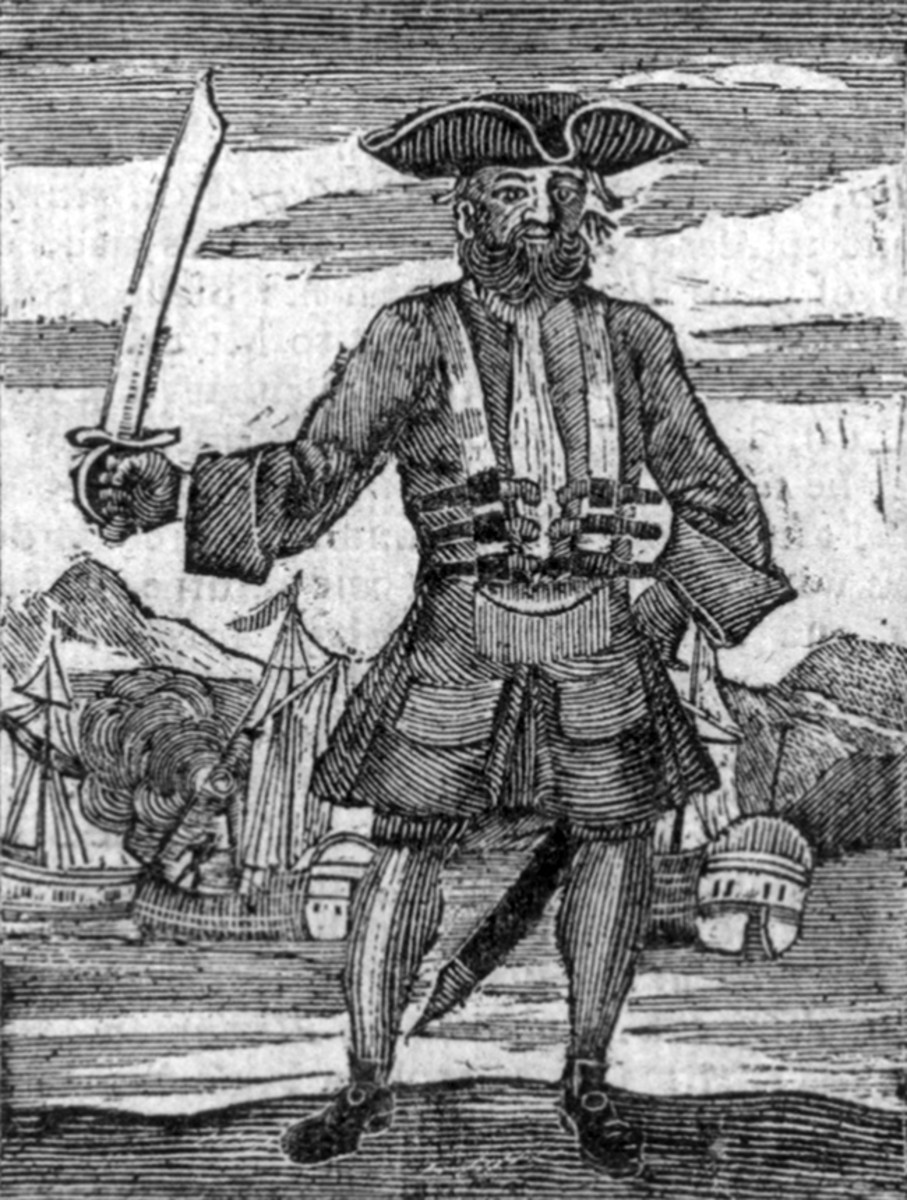 Blackbeard the Pirate: this was published in The History...of Pirates, 1725.