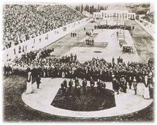 The opening ceremony at the 1896 olympics.