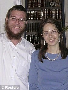 happy parents--Moshe's parents Rabbi Holtzberg and 6-month pregnant wife, Rivika