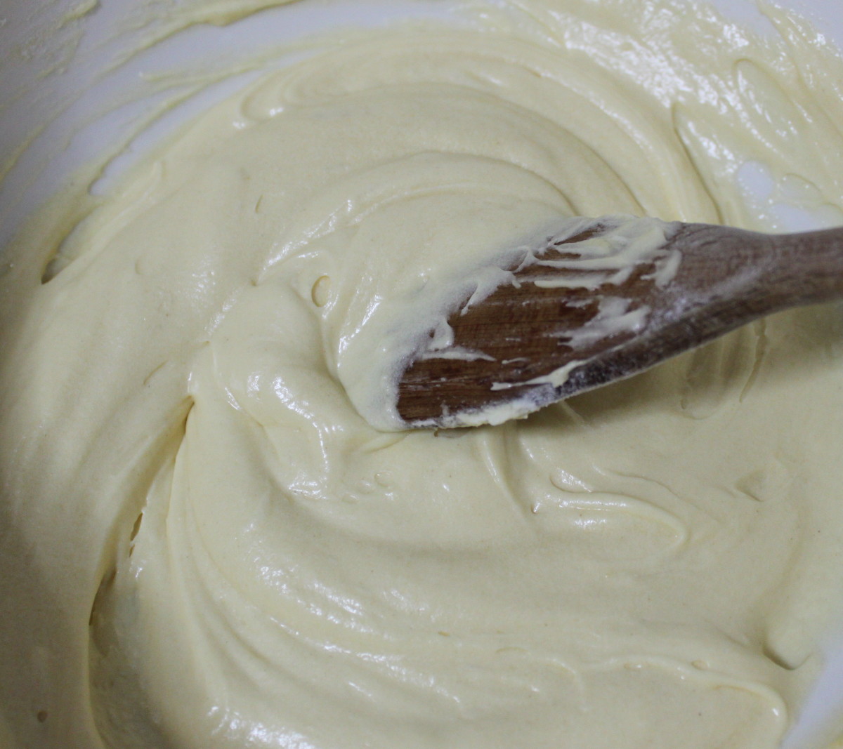 Mix well to ensure the cake mixture is combined
