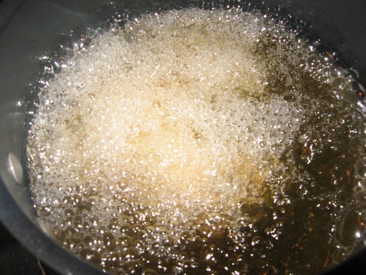 Fry at 350 degrees for three or four minutes.