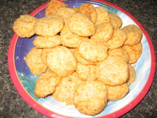 More party food - homemade cheese wafers.