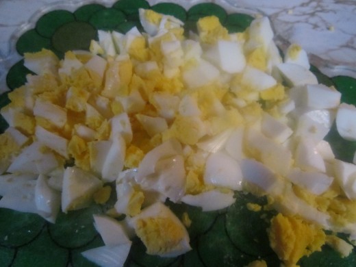 Chopped boiled eggs