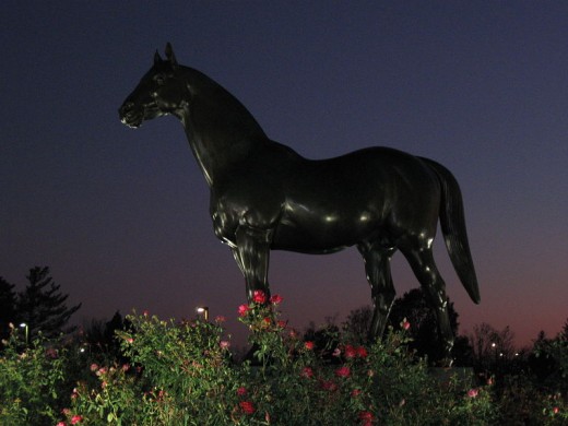 Man O' War statue in Kentucky Horse Park in Lexington.