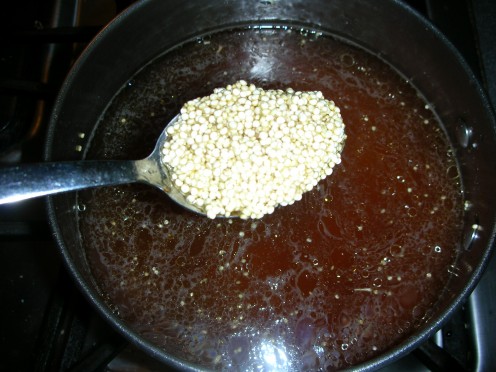 Beginning of cooking quinoa