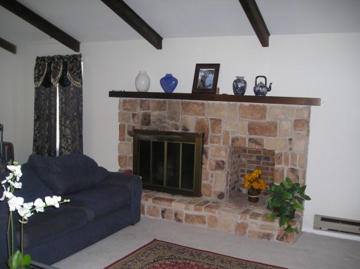 Fireplace in the family room