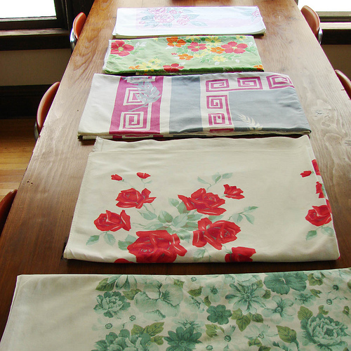 Look for dated floral prints and borders