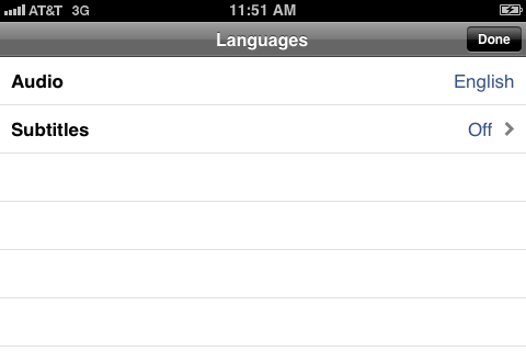 Tap "Subtitles" to open the Subtitles screen.