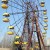A ferris wheel in Pripyat that was set to open four days after the nuclear accident.  Opening day never came