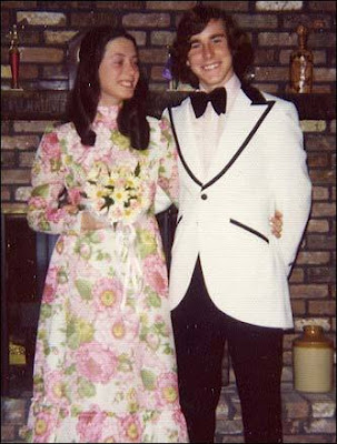 1970's prom style. It was the girl who asked the guy to prom.