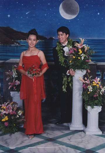 2000's prom photo. The backdrop has changed over the years as well.
