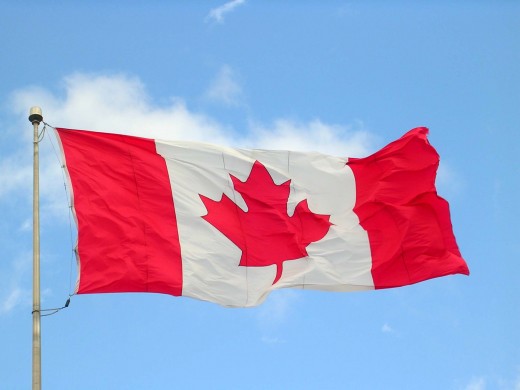 The flag that Canada uses today. 