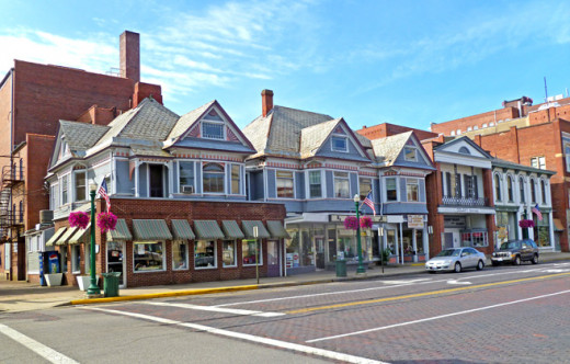 Main street in a small Midwestern community