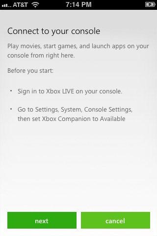 Tap "Next" when the Connect to Your Console screen appears.